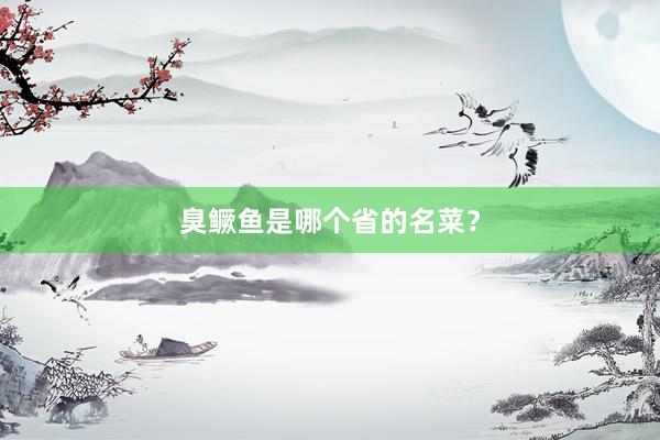 臭鳜鱼是哪个省的名菜？