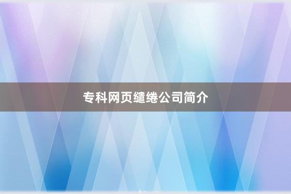 专科网页缱绻公司简介