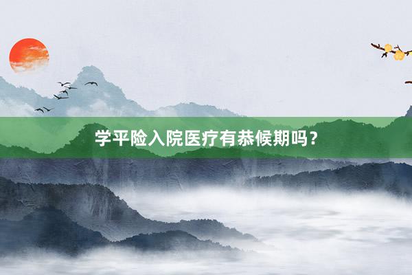 学平险入院医疗有恭候期吗？