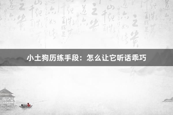 小土狗历练手段：怎么让它听话乖巧